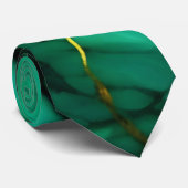 シックエレガントな濃い緑の黄金色のフェイク大理石 ネクタイ (ロール)