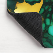 シックエレガントな濃い緑の黄金色のフェイク大理石 マウスパッド (コーナー)