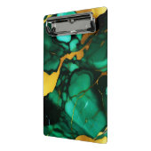 シックエレガントな濃い緑の黄金色のフェイク大理石 ミニクリップボード (アングル2)
