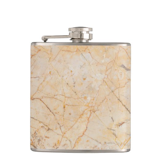 シックエレガントな白と黒の大理石のパターン フラスク (正面)