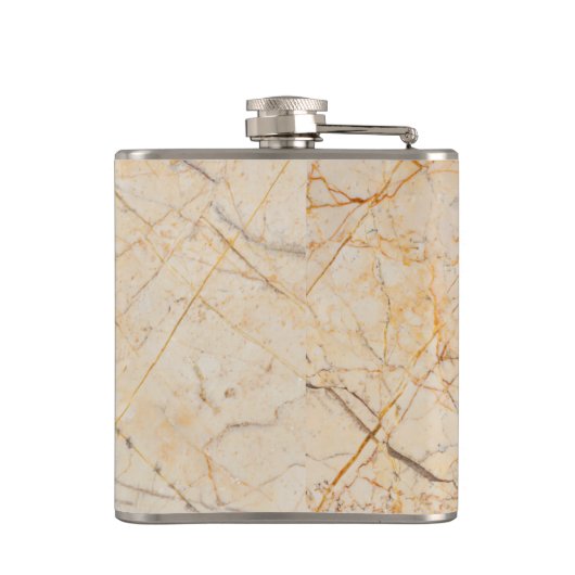 シックエレガントな白と黒の大理石のパターン フラスク (裏面)
