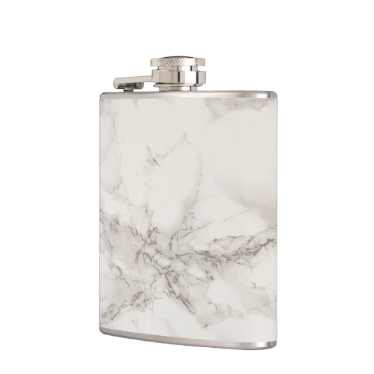 シックエレガントな白と黒の大理石のパターン フラスク (左)