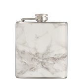 シックエレガントな白と黒の大理石のパターン フラスク (正面)