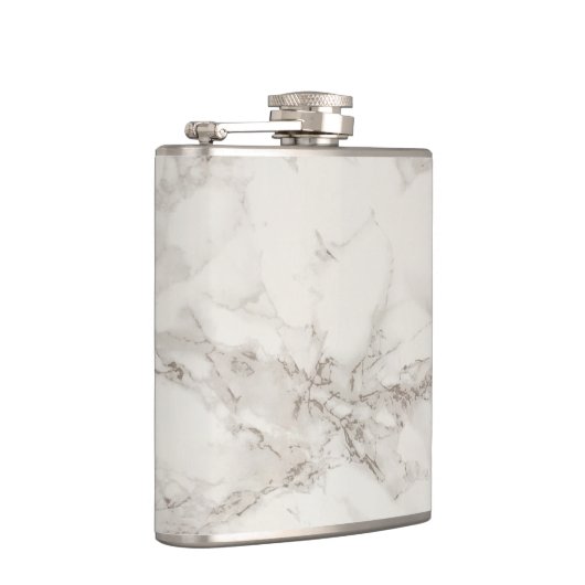 シックエレガントな白と黒の大理石のパターン フラスク (右)