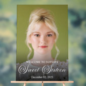 シックエレガントな白のスクリプトSweet sixteen写真 アクリルサイン (ニュートラル)