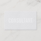 シックエレガントな白フェイク革プレーンプロフェッショナル 名刺 (正面)