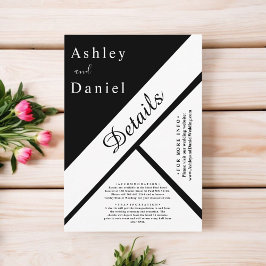 シックエレガントな白黒のクラッシーモダンス結婚ズ エンクロージャーカード