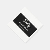 シックエレガントな白黒のモダン誕生日 スタンダードカクテルナプキン (角)