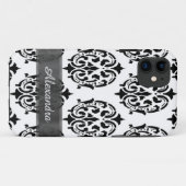 シックエレガントな白黒ダマパーソナライズされたスク Case-Mate iPhoneケース (裏面(横))