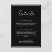 シックエレガントな白黒ミニマル結婚の エンクロージャーカード (正面)