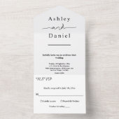 シックエレガントな白黒モダン結婚の オールインワン招待状 (内側)