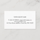 シックエレガントな白黒美容師ハサミ 名刺 (裏面)