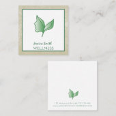 シックエレガントな落ち着いた女の子の顔離れウェルネス スクエア名刺 (正面/裏面)