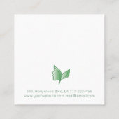 シックエレガントな落ち着いた女の子の顔離れウェルネス スクエア名刺 (裏面)