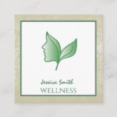 シックエレガントな落ち着いた女の子の顔離れウェルネス スクエア名刺 (正面)