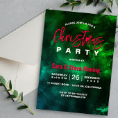 シックエレガントな赤い緑の大理石アートクリスマス 招待状