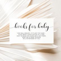 シックエレガントな赤ちゃんシャワーブックリクエストカード