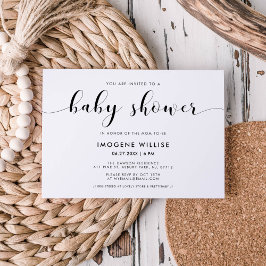 シックエレガントな赤ちゃんシャワー 招待状