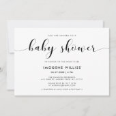 シックエレガントな赤ちゃんシャワー 招待状 (正面)