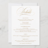 シックエレガントな金ゴールドを一つの書道に収め結婚る 招待状 (裏面)