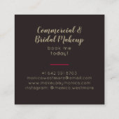 シックエレガントな金ゴールドフォイル赤い唇の口紅メイク スクエア名刺 (裏面)