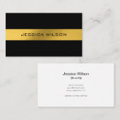 シックエレガントな金ゴールドフレームブラック名刺 名刺 (正面/裏面)