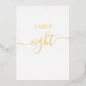 シックエレガントな金ゴールド結婚グラフのテーブル番号 箔招待状