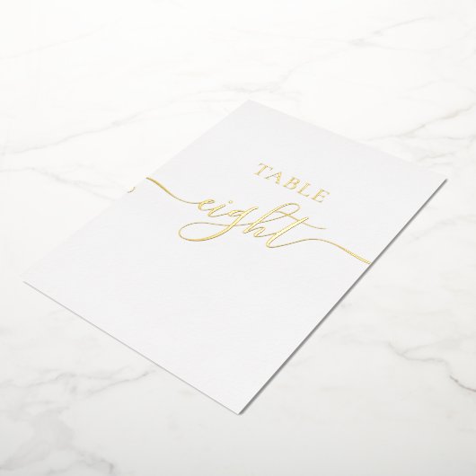 シックエレガントな金ゴールド結婚グラフのテーブル番号 箔招待状