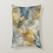 シックエレガントな金ゴールド、シルバー、ブルー、イエローの渦巻き アクセントクッション (正面(垂直))