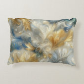シックエレガントな金ゴールド、シルバー、ブルー、イエローの渦巻き アクセントクッション (裏面)