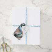 シックエレガントな金ゴールド、シルバー、ブルー、イエローの渦巻き ギフトタグ (より糸付き)