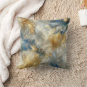 シックエレガントな金ゴールド、シルバー、ブルー、イエローの渦巻き クッション (ブランケット)