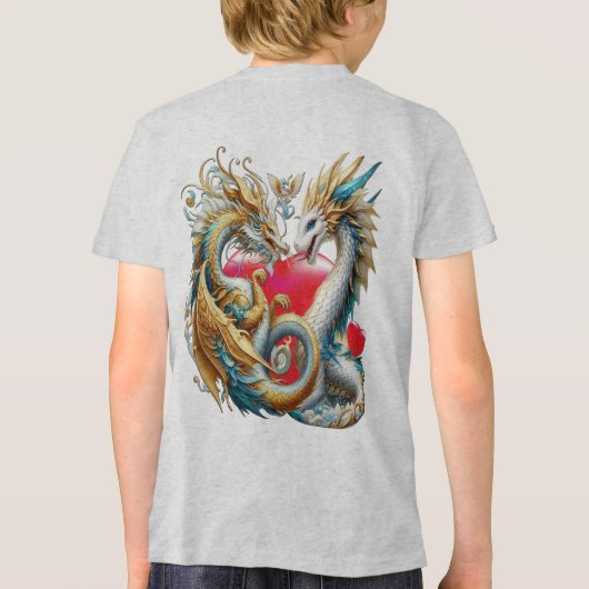 シックエレガントな金ゴールド、シルバー、ブルー、イエローの渦巻き トライブレンドＴシャツ (裏面)