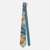 シックエレガントな金ゴールド、シルバー、ブルー、イエローの渦巻き ネクタイ (正面)