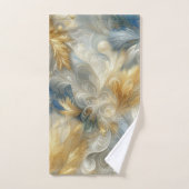 シックエレガントな金ゴールド、シルバー、ブルー、イエローの渦巻き バスタオルセット (ハンドタオル)