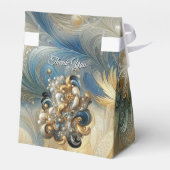 シックエレガントな金ゴールド、シルバー、ブルー、イエローの渦巻き フェイバーボックス (裏面サイド)