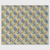 シックエレガントな金ゴールド、シルバー、ブルー、イエローの渦巻き ラッピングペーパー (フラット)