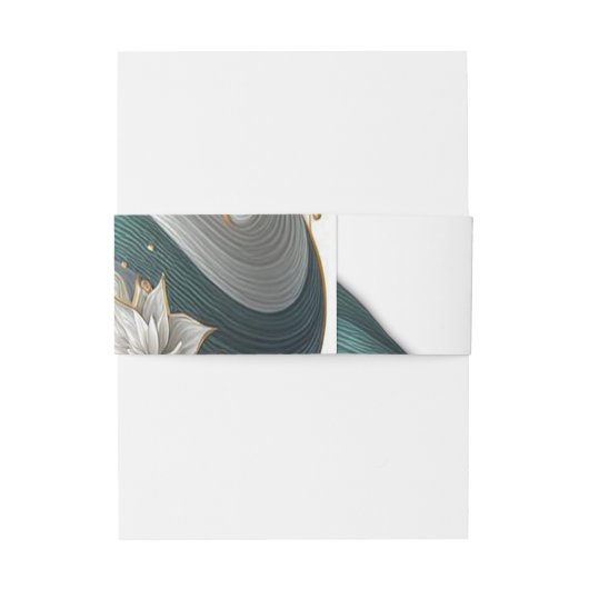 シックエレガントな金ゴールド、シルバー、ブルー、イエローの渦巻き 招待状ベリーバンド (裏面例)