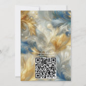 シックエレガントな金ゴールド、シルバー、ブルー、イエローの渦巻き 招待状 (裏面)