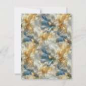 シックエレガントな金ゴールド、シルバー、ブルー、イエローの渦巻き 案内状 (裏面)