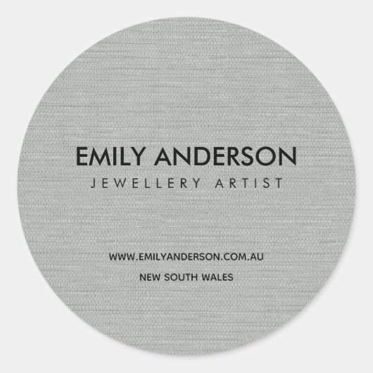 シックエレガントな銀フェイク織物テクスチャー事業 ラウンドシール (正面)