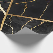 シックエレガントな黒の黄金色のフェイク大理石 ラッピングペーパー (角)