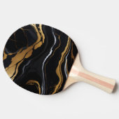 シックエレガントな黒の黄金色のフェイク大理石 卓球ラケット (横)