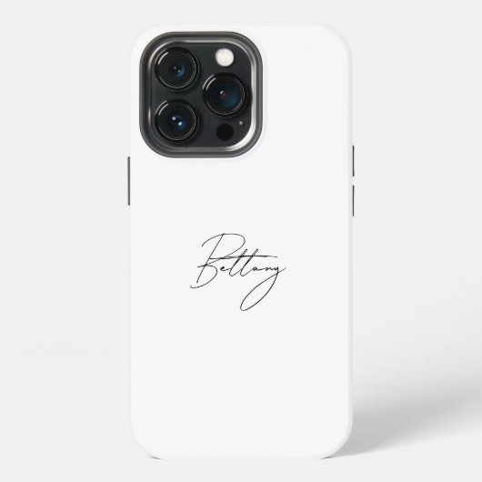 シックエレガントな黒字書道名 iPhoneケース (裏面)