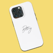 シックエレガントな黒字書道名 iPhoneケース