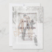シックエレガントな2フォトミニマリスト冬の結婚式 招待状 (正面)