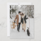 シックエレガントな2フォトミニマリスト冬の結婚式 招待状 (裏面)