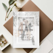 シックエレガントな2フォトミニマリスト冬の結婚式 招待状