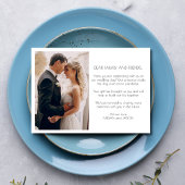 シックエレガントな2枚の写真が結婚ありがとう サンキューカード