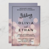 シックエレガントな《写真》ぼけ味ラ結婚イト 招待状 (正面/裏面)